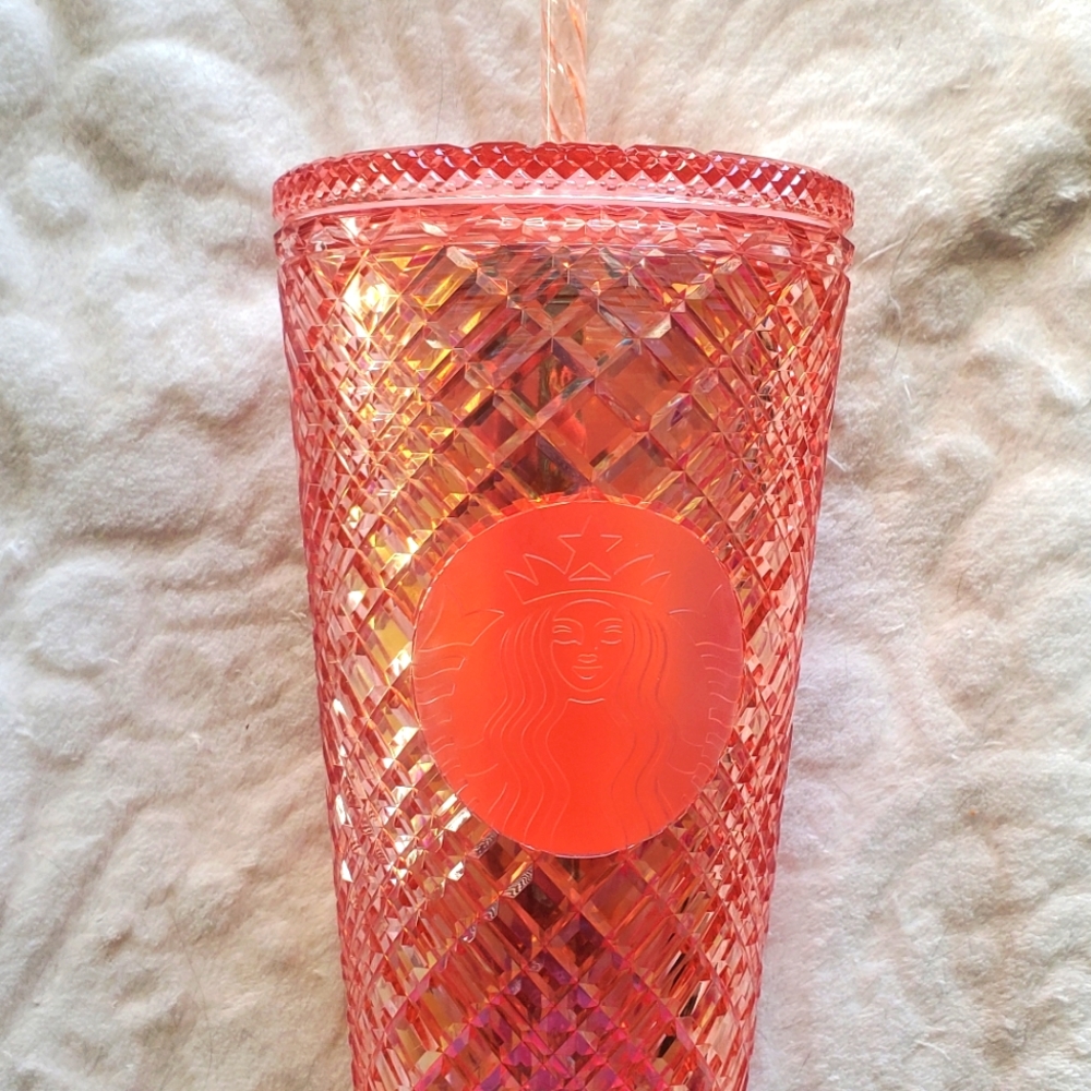 Starbucks studded tumbler holiday 2021 grande 16oz rose gold jewel